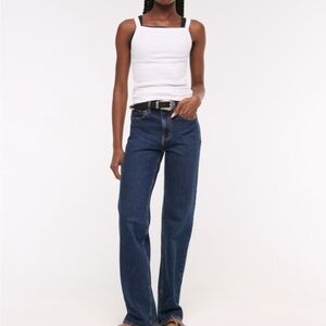ABERCROMBIE & FITCH HIGH RISE 90s RELAXED IN DARK WASH SZ 26/2 NWT